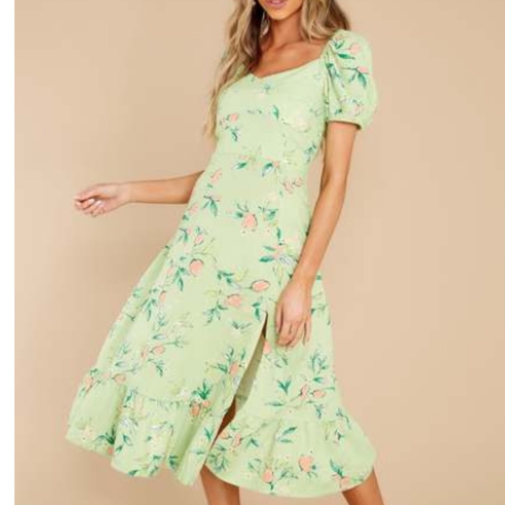 Red Dress Boutique Green Puff Sleeve Sundress